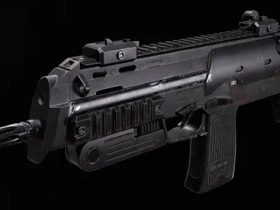 Heckler Koch MP7 A1 Low-poly 3D model