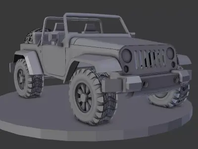 wrangler jeep Low-poly 3D model