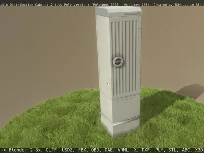 Animated Cable Distribution Cabinet 2 Low-poly 3D model