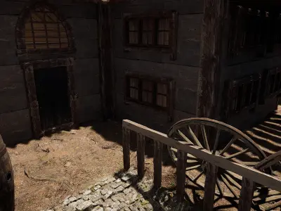 Unique Wooden Medieval Village House  Free 3D model