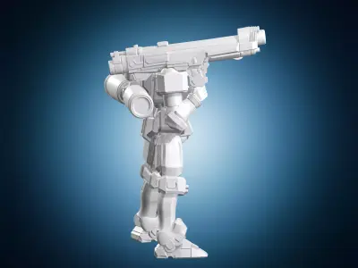 Mech Suit Action Figure with Cannon 3D print model