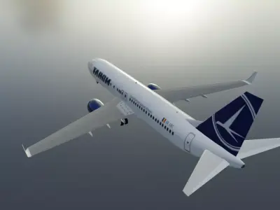 Tarom Boeing 737-800 low poly 3D Model with cockpit Low-poly 3D model