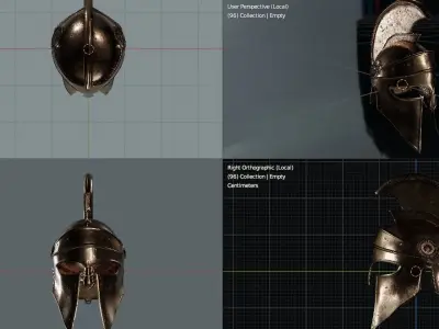 Espartan Helmet Low-poly 3D model