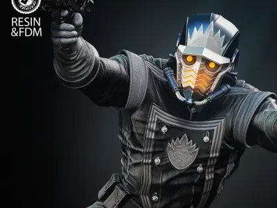Wicked Marvel Star Lord Bust 3D print model