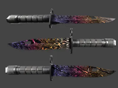 M9 bayonet - 5 skins - VideoGame ready Low-poly 3D model