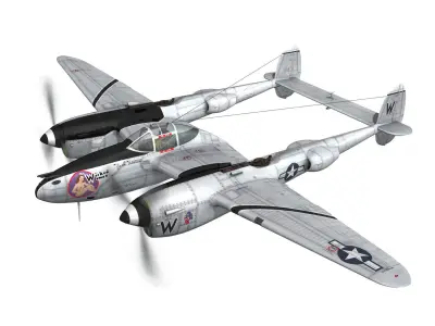 Lockheed P-38 Lightning - Wicked Woman 3D model