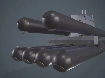 9K121 Scallion Rocket Launcher Low-poly 3D model