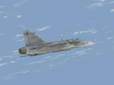 JAS 39C Gripen Low-poly 3D model