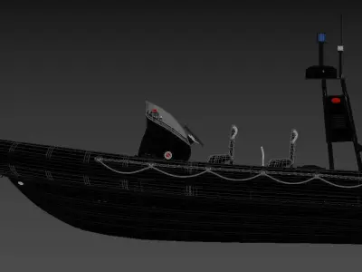 Military inflatable Patrol boat Zodiac with Mercury 3D model