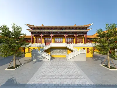 temple Low-poly 3D model