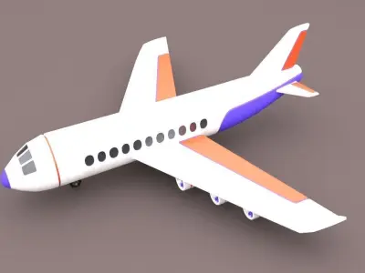 Cartoon Airplane Free 3D model