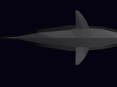 Low Poly Great White Shark Low-poly 3D model