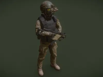 SWAT Operator Free low-poly 3D model