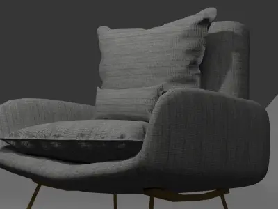 Armchair With Pillows 3d Model Free 3D model