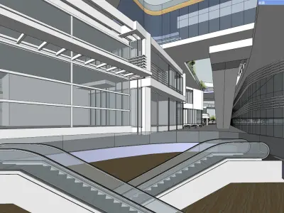 SU model of modern high-rise commercial office building 3D model