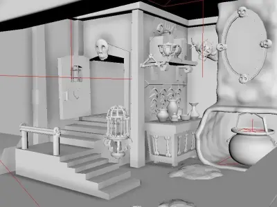 House cartoon Low-poly 3D model