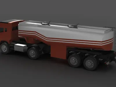 truck tank tanker fuel semi truck freight transportation 3D model