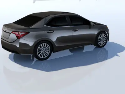 Corolla 2015 static low poly parking lot model Low-poly 3D model