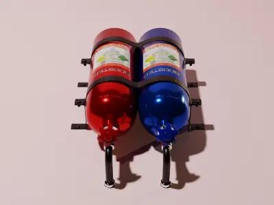 Nitrous Oxide Booster Tank System 3D Model Low-poly 3D model