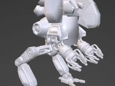 robot walker Low-poly 3D model purchase