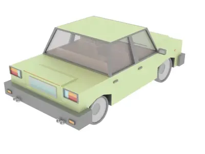 Cartoon Green Car Free low-poly 3D model