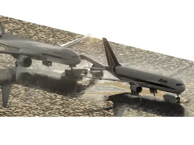 Boeing 777-200 767-300 and MD-82 3D model