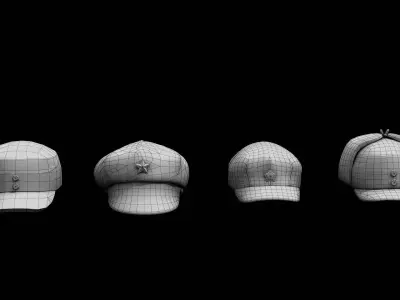 Military hat - octagonal hat 3D model