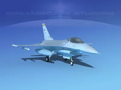 Gen Dyn F-16A Falcon Turkey 3D model
