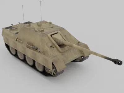 Befehlswagen Jagdpanther Command vehicle Tank Destroyer Low-poly 3D model