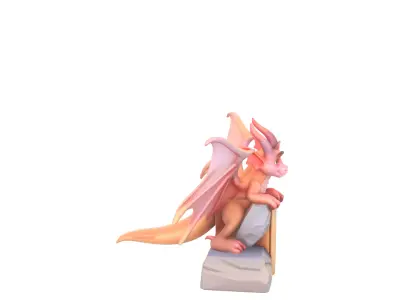 Exquisite 3D Gargoyle Bookend Model with Stone 3D model