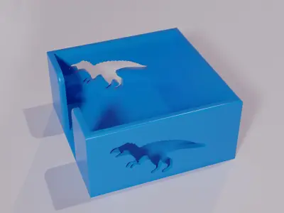 Dinosaur-Themed Hold Note Organizer 3D print model