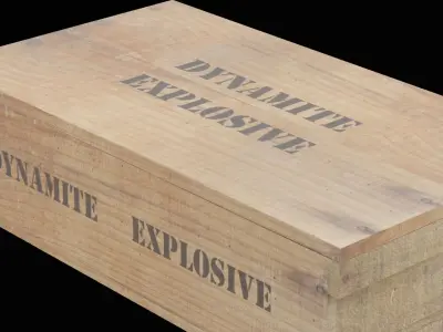 Dynamite Explosive Box Low-poly 3D model