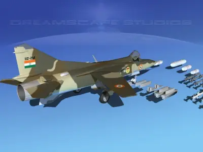 Mig 23 Flogger B V24 India 3D model
