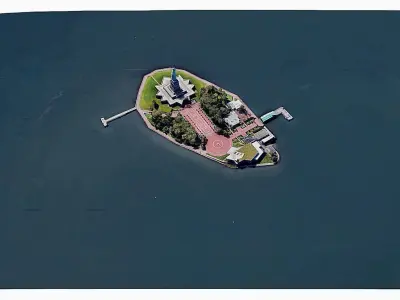 Liberty Island - Statue of Liberty Low-poly 3D model