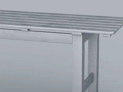 Stell Bench AngsoLow Poly  Low-poly 3D model