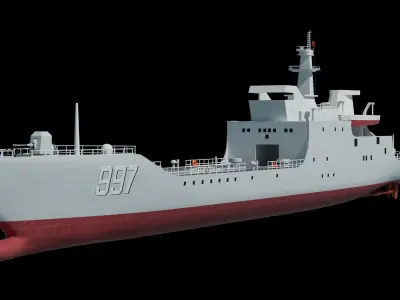 3D 072a large landing ship PLA Navy model 3D model