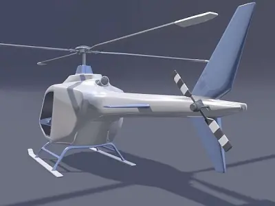 Helicopter design concept Low-poly 3D model