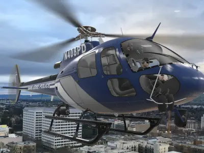 AS-350 San Jose Police Animated Low-poly 3D model
