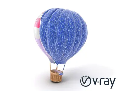 Classic Hot Air Balloon Swirl Pastel model pack Low-poly 3D model