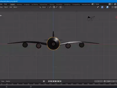 Aeroplan four engine air bus  Low-poly 3D model