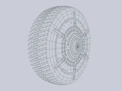 Scifi wheel Low-poly 3D model