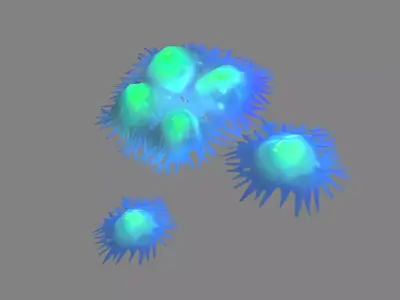 Cartoon spider eggs - blue worm Low-poly 3D model
