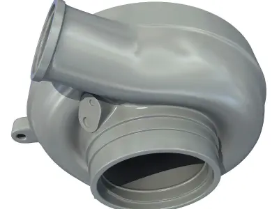 White Turbo Turbocharger 1 3D model