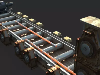 Steel pipe conveyor belt for steel plant equipment 3D model