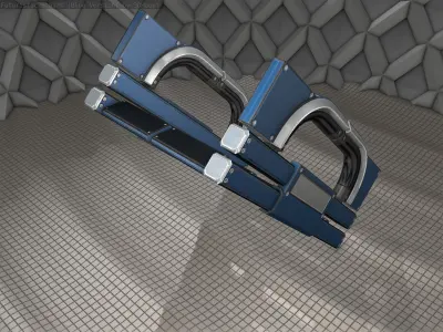 Sci-Fi Stairs - 3 - Blue Version  Low-poly 3D model