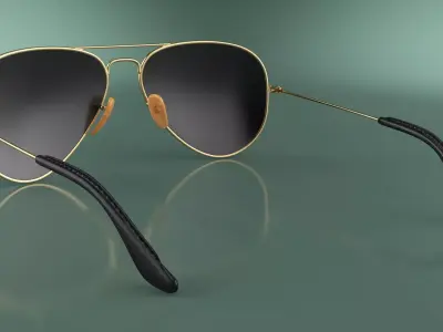 Sunglasses Ray Ban Aviator Brown 3D model