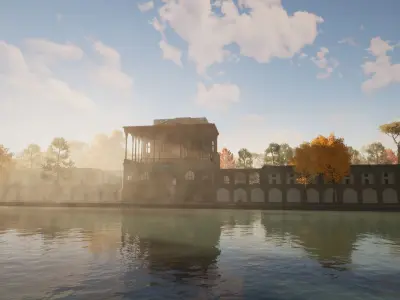 AliQapu traditional iranian palace Low-poly 3D model