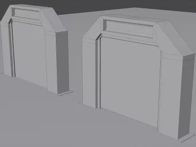Cyberpunk Sci-Fi Glass Door with Holographic UI Low Poly Low-poly 3D model