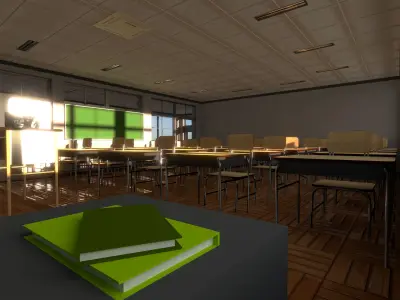 Based - Anime School Room 3D Model - V1 - Source model Free 3D model