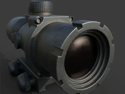 2x gun scope  Low-poly 3D model